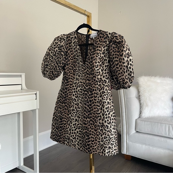 Ganni leopard print mini dress - Picture 5 of 13